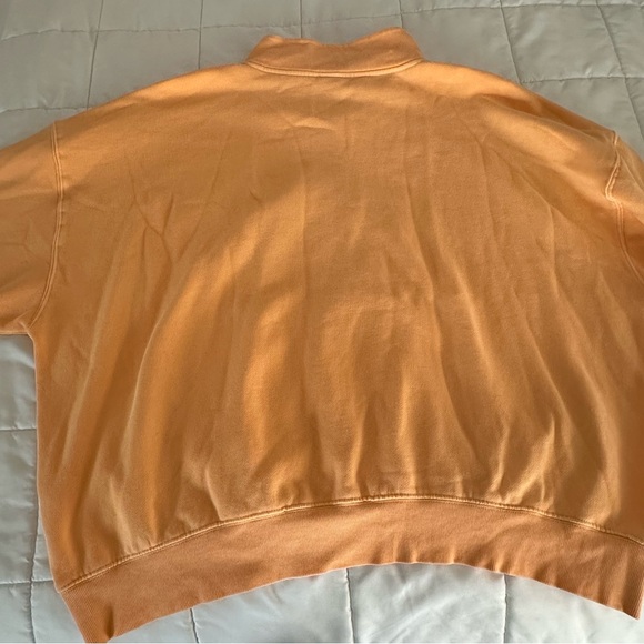 PINK Victoria's Secret Peach Quarter-Zip Pullover Sweatshirt Size XXL - Picture 4 of 9